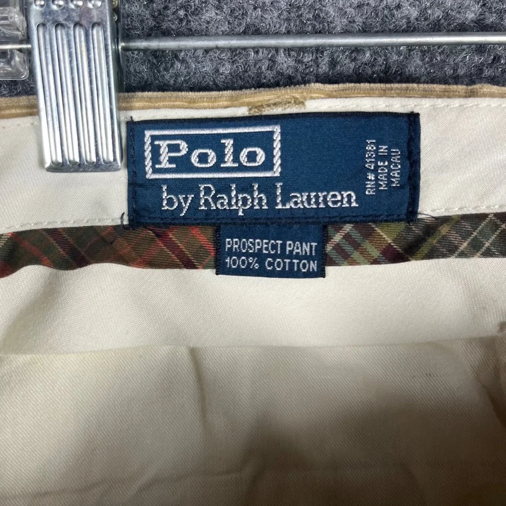 VTG Polo Ralph Lauren Prospect Pant Mens 34 Tan Corduroy Straight Leg‎ Trousers
